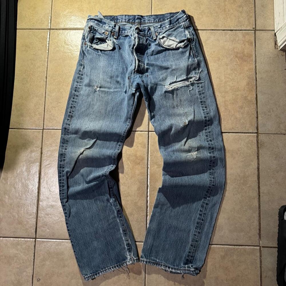 Vintage 90s levis 501 blue denim jeans Size 34 in Mens